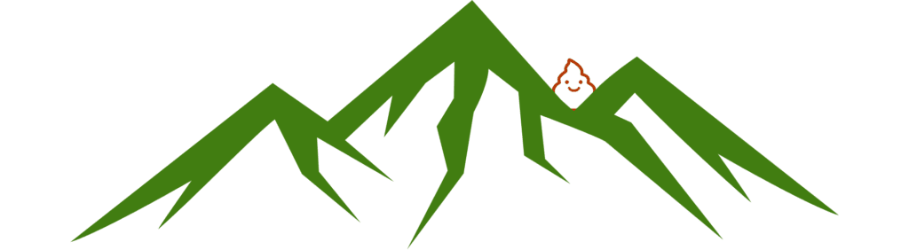 Green mountain with poop.